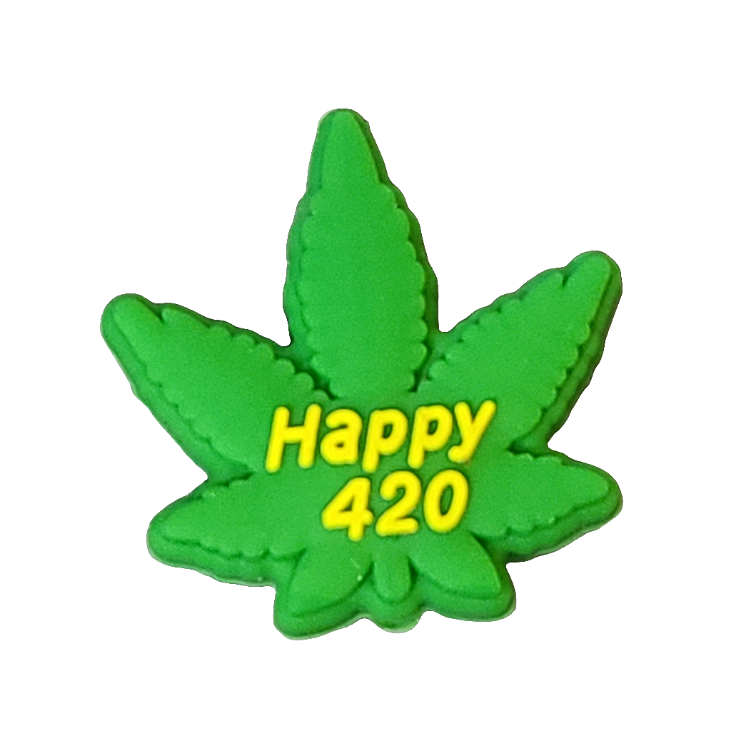 Happy 420 Leaf Silicone Focal Bead