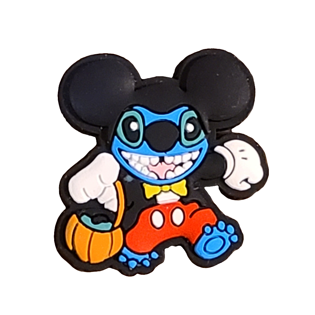 Halloween Mickey Stitch Silicone Focal Bead