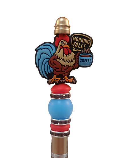 Morning Yall! Rooster Stylus Beaded Pen