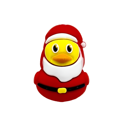 3D Santa Duck Silicone Focal Bead