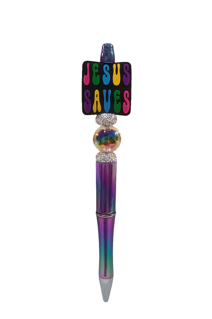 Jesus Saves Beaded UV Pen