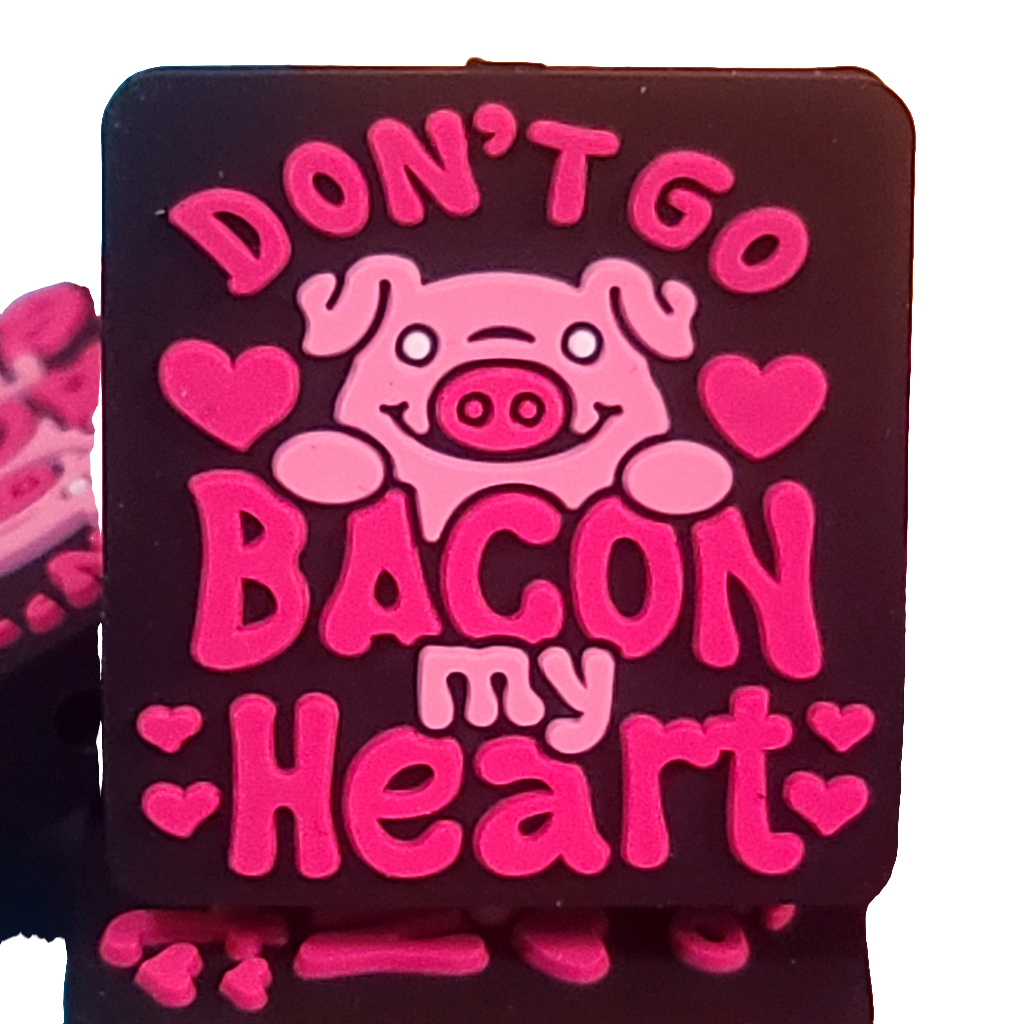 Don't Go Bacon My Heart Silicone Focal Bead