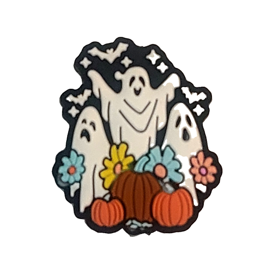 Ghosts Pumpkins Flowers & Bats Silicone Focal Bead