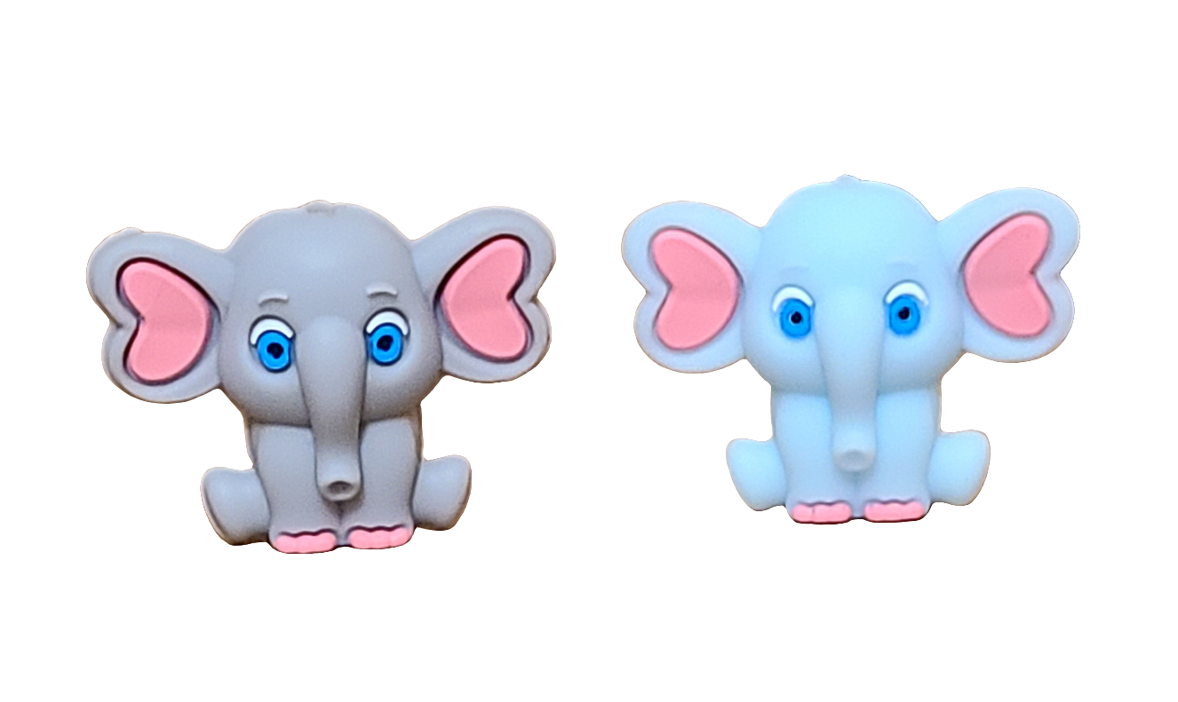 3D Elephant with Big Ears Silicone Focal Bead