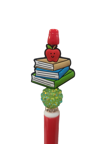 Books And Apple Beaded Pen