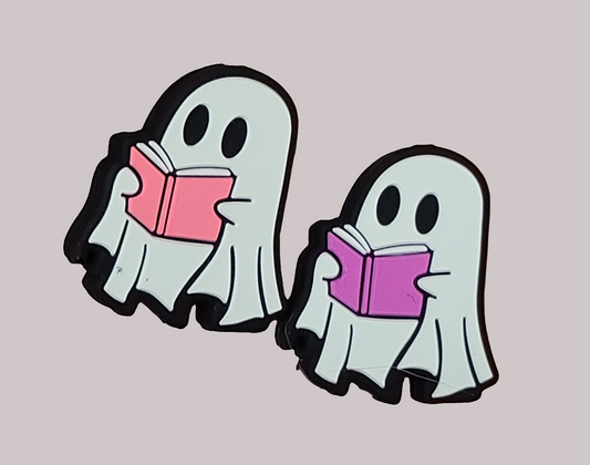 Ghost Reading Book   Silicone Focal Bead