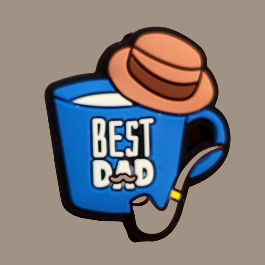 Best Dad Coffee Mug with Pipe Silicone Focal Bead