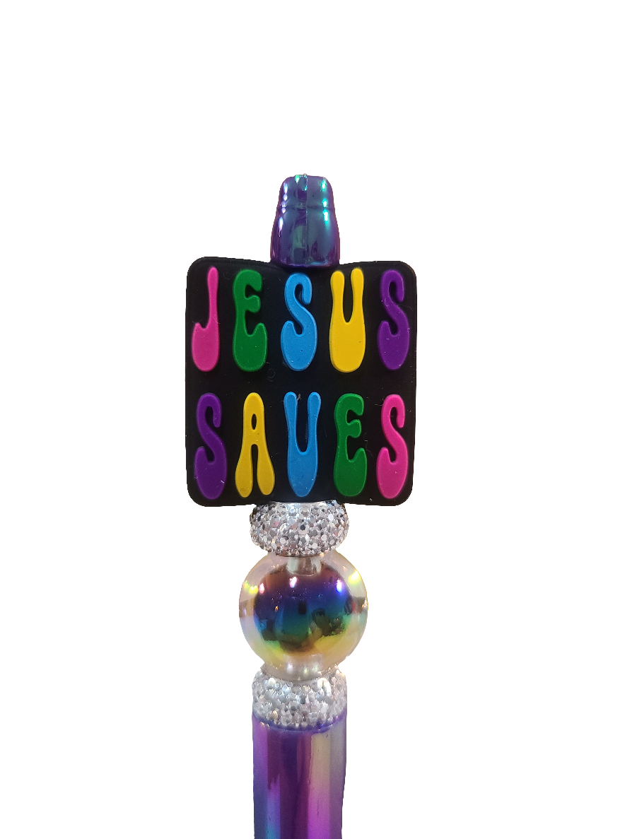 Jesus Saves Beaded UV Pen