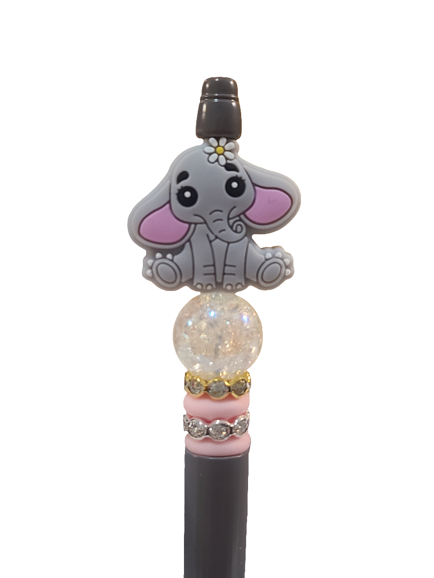 Sweet Baby Elephant Beaded Pen