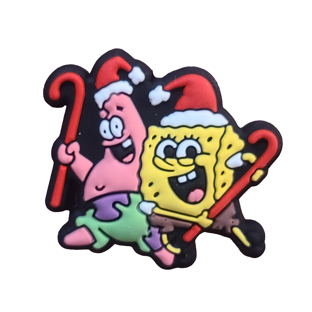 Christmas SpongeBob & Patrick Silicone Focal Bead