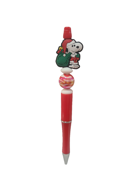 Christmas Santa Snoopy Beaded Pen