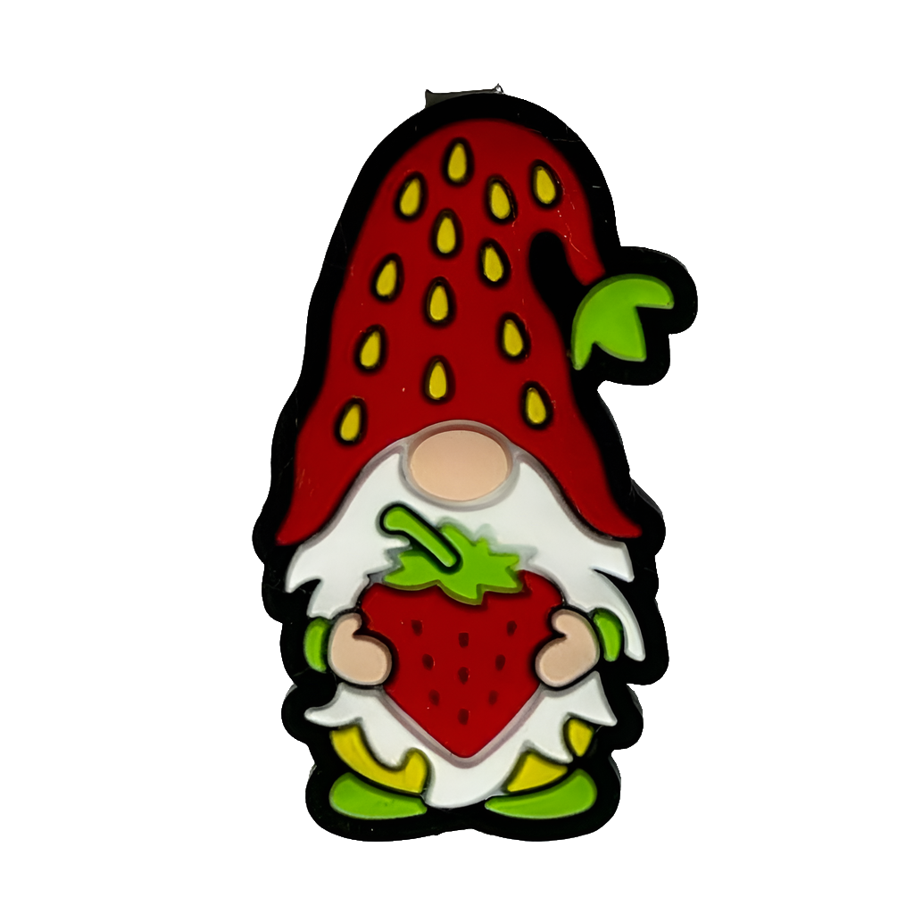 Strawberry Gnome Silicone Focal Bead