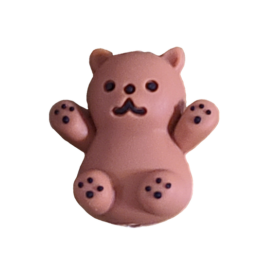 3D Teddy Bear Silicone Focal Bead