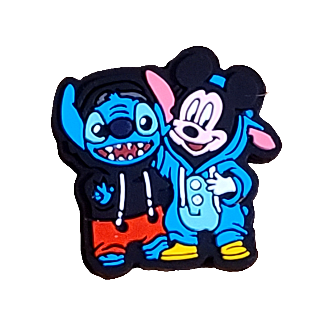 Mickey and Stitch Silicone Focal Bead