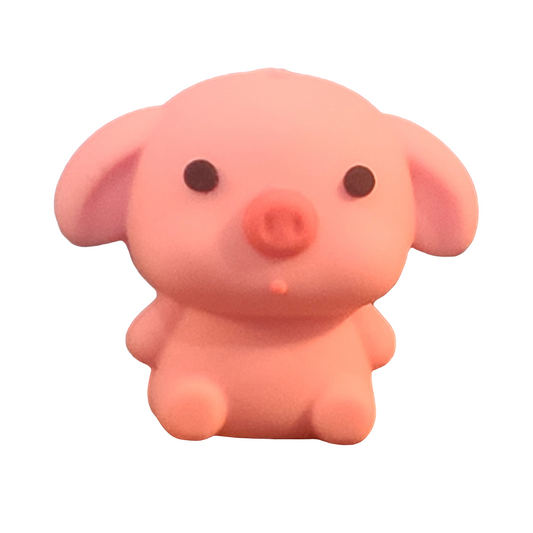 3D Pink Pig Silicone Focal Bead