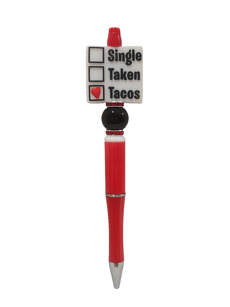 Single Taken Tacos Beaded Pen