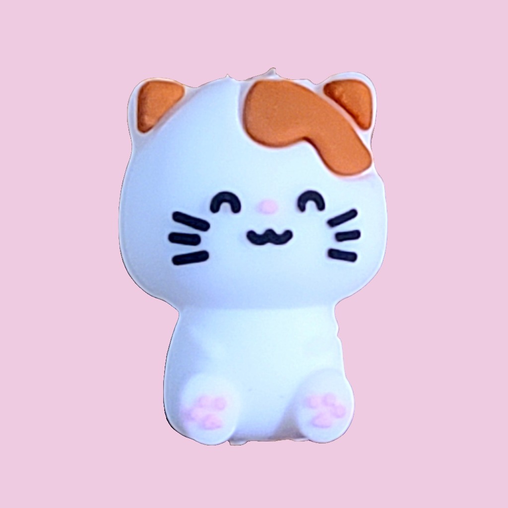 3D Cat / Kitten Silicone Focal Bead