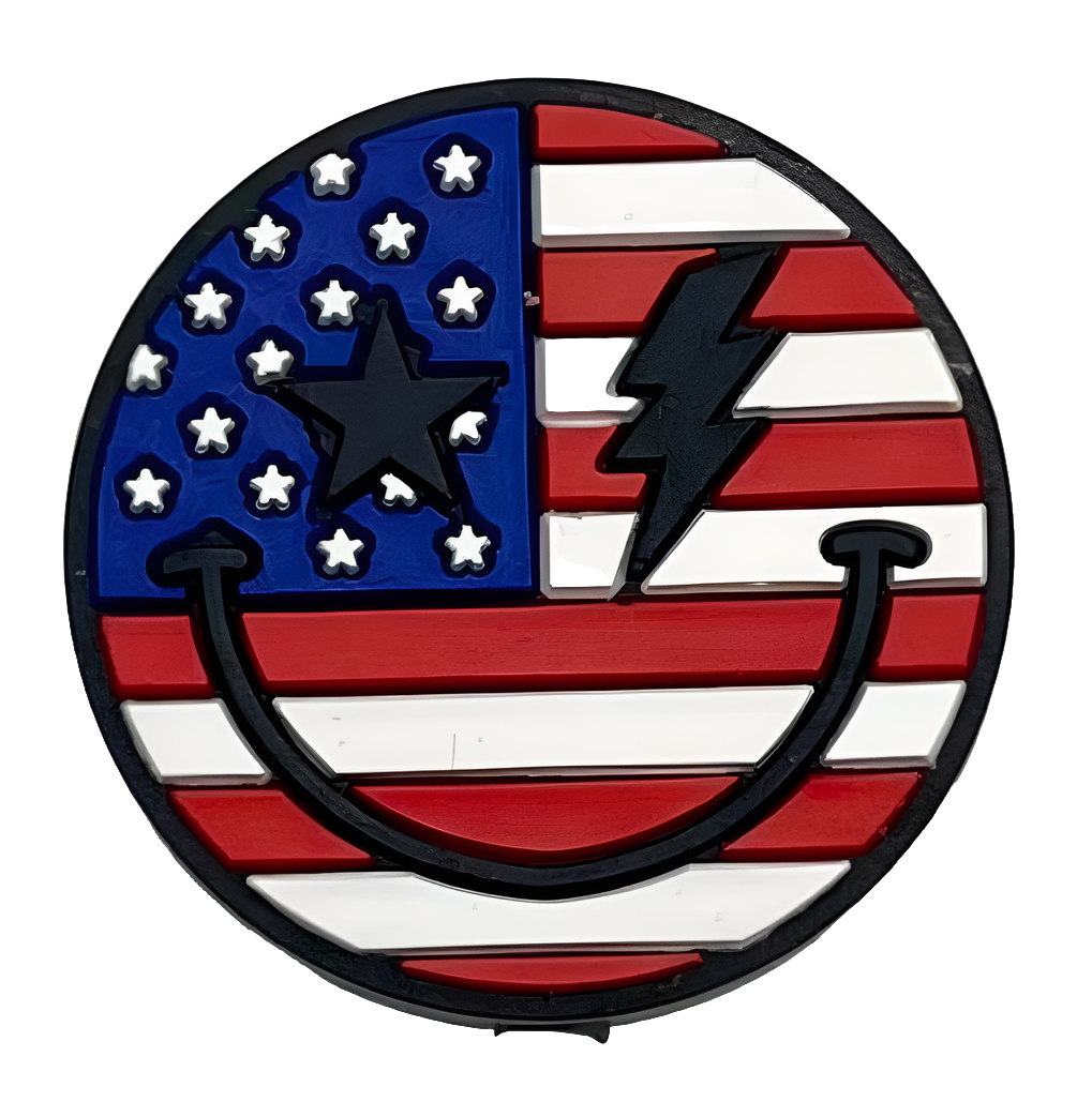 American Flag Smiley Face Focal Bead