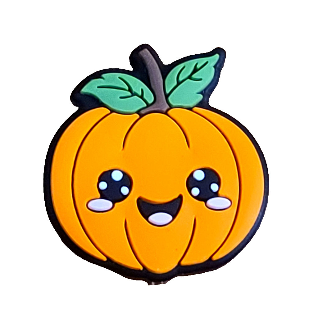 Happy Smiling Pumpkin Silicone Focal Bead