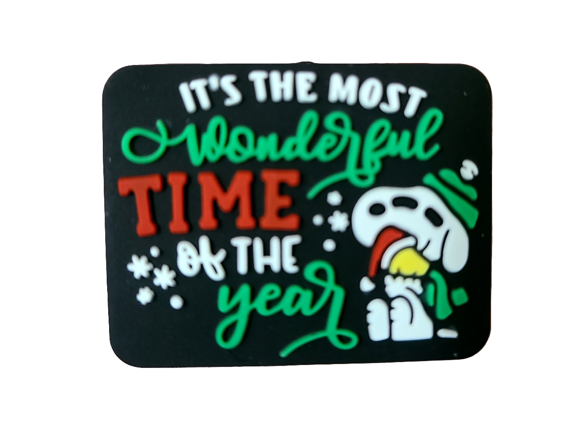 Snoopy It's The Most Wonderful Time of The Year Christmas Silicone Focal Bead