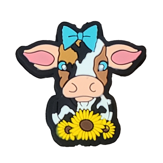 Sunflower Cow Silicone Focal Bead