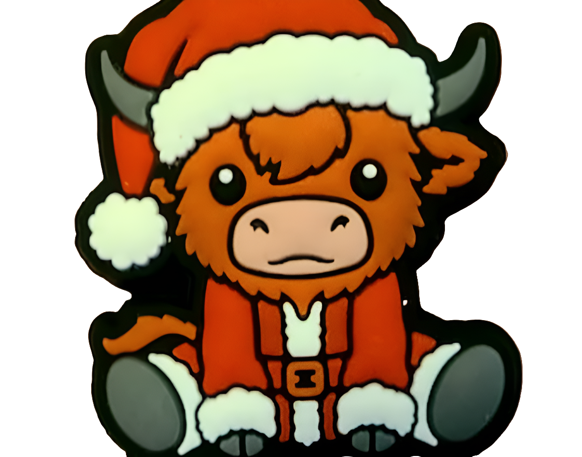 Santa Heifer Silicone Focal Bead