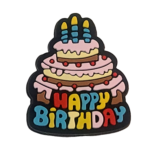 Happy Birthday Cake Silicone Focal Bead