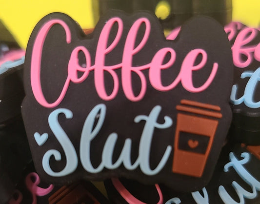 Coffee Slut Silicone Focal Bead Black