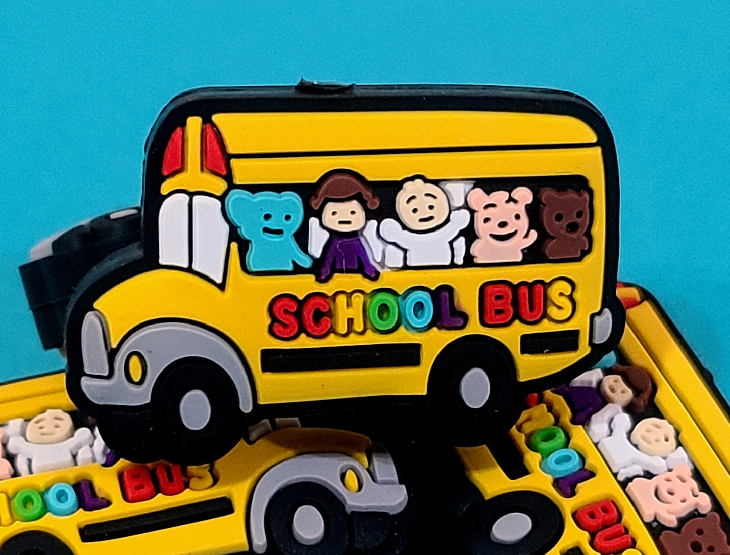 School Bus With Kids / Characters Silicone Focal Bead