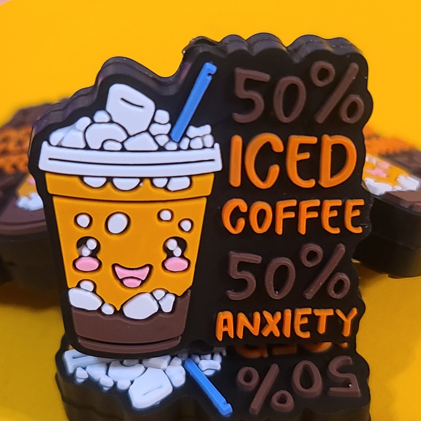 50% Iced Coffee 50% Anxiety Focal Bead