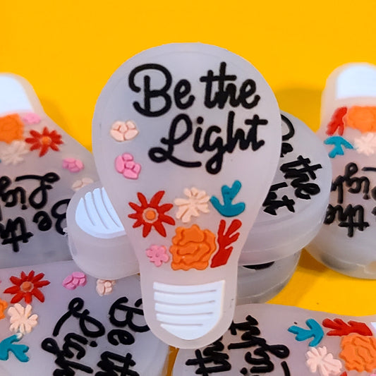 Be The Light - Floral Light Bulb Silicone Focal Bead